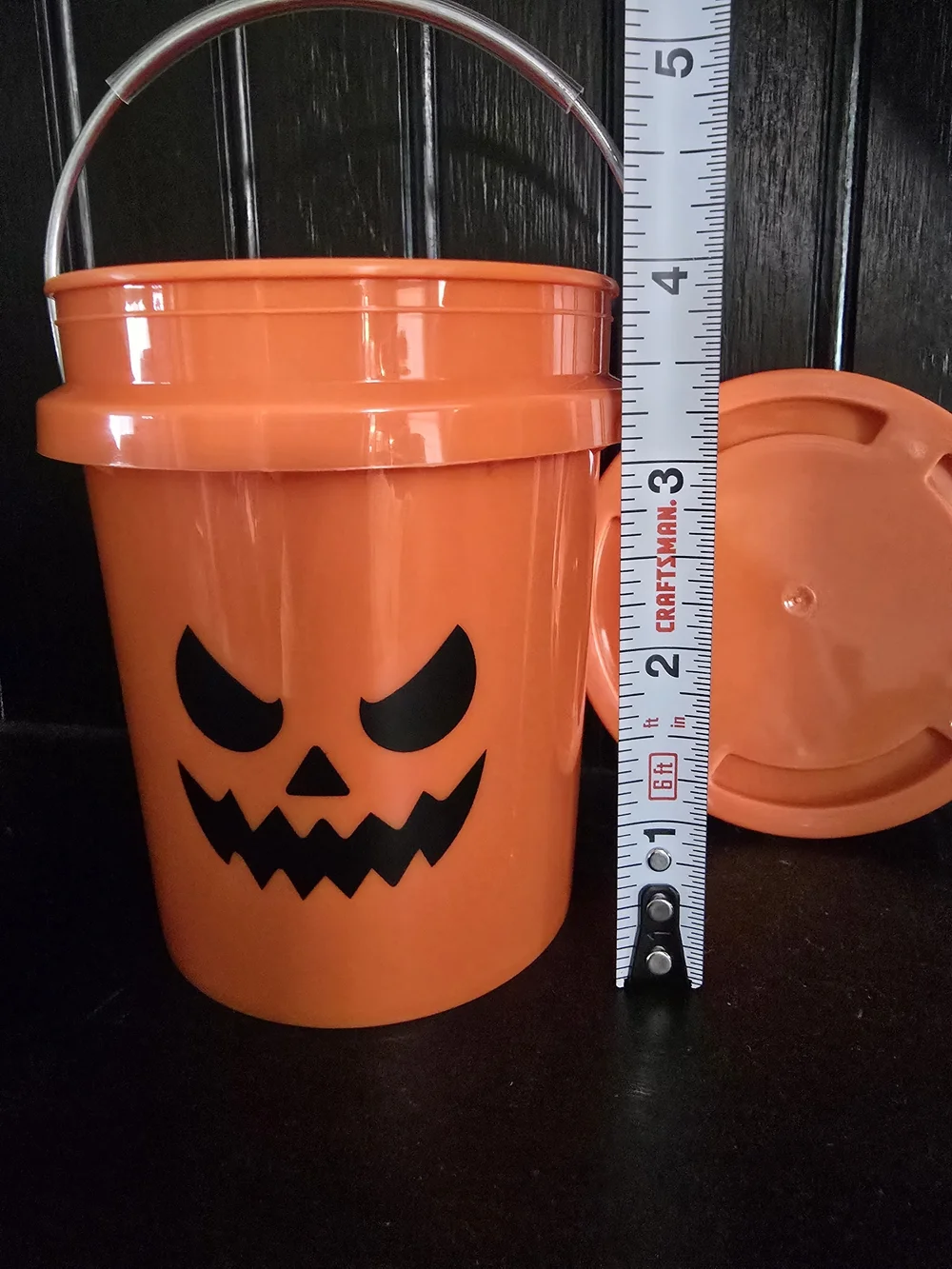 Orange Halloween Jack-O'-Lantern MINI Bucket with Lid